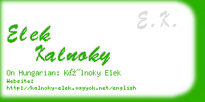 elek kalnoky business card